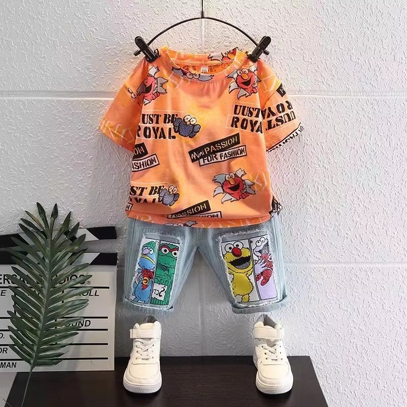 Cute Cartoon Print Short Sleev - Baby Clothing Drawing ulasan dan harga
