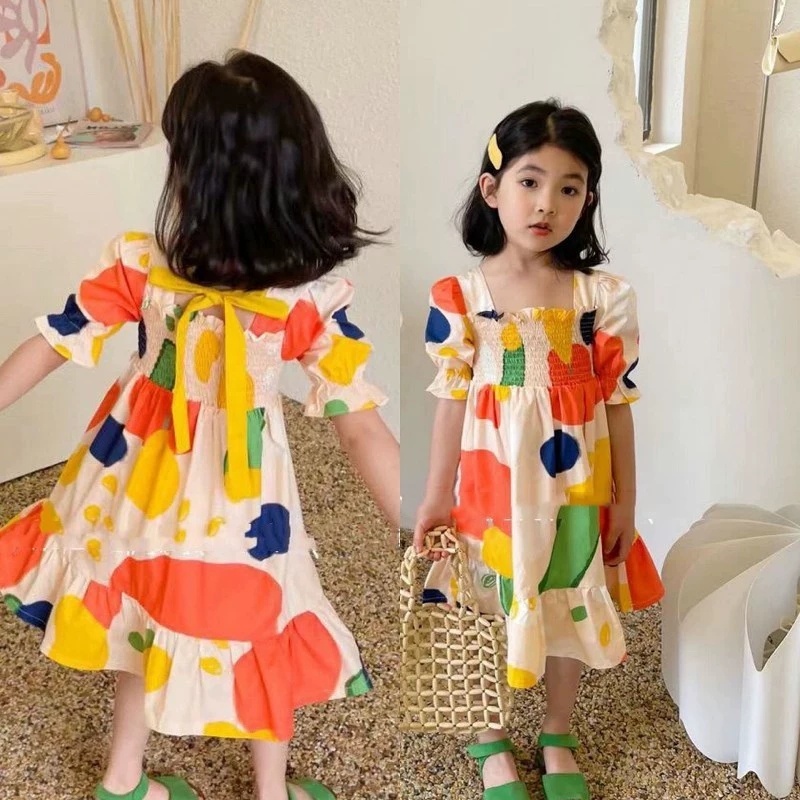 Girl's Dress Crinkle Color Blo - Baby Clothing Drawing ulasan dan harga