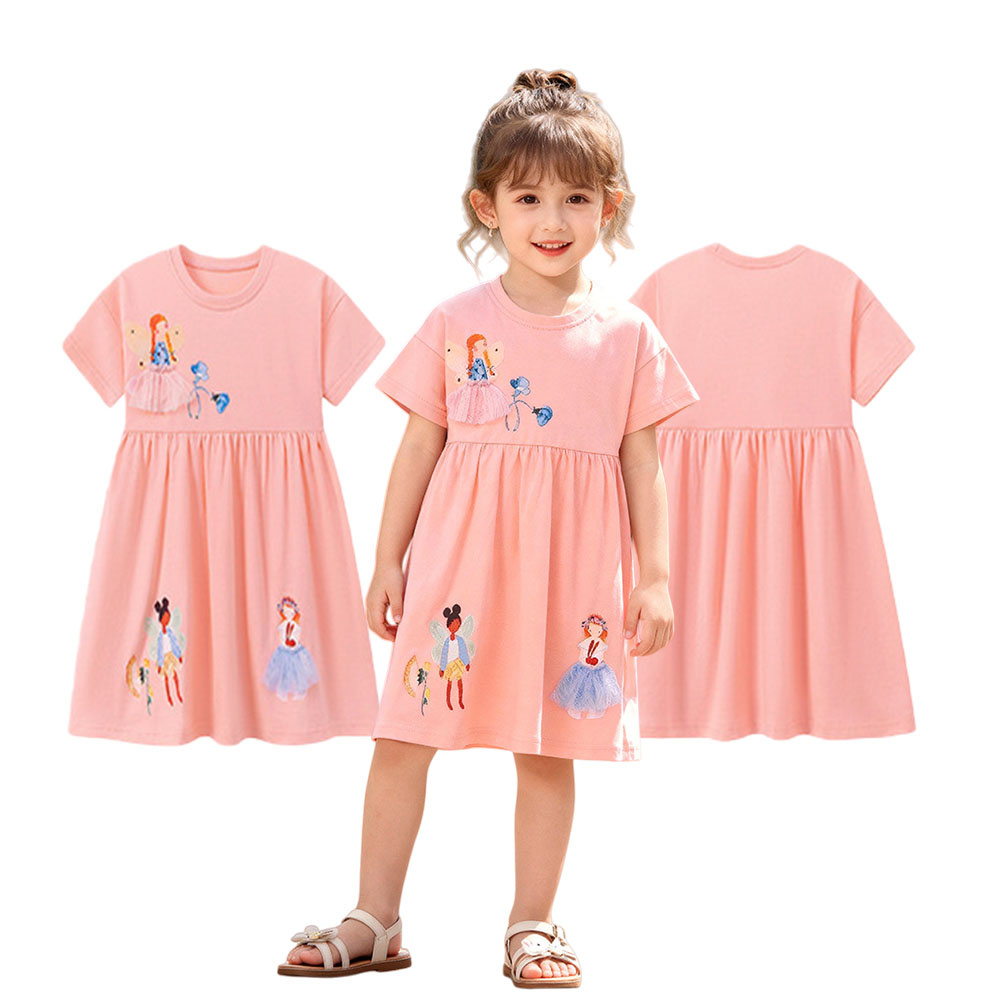 Summer Short Sleeve Girls Dres - Baby Clothing Drawing ulasan dan harga
