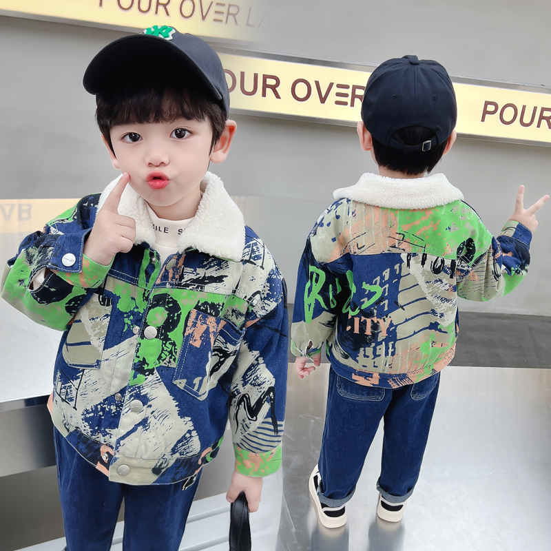 Kids Baby Warm Denim Jacket Pa - Baby Clothing Drawing ulasan dan harga