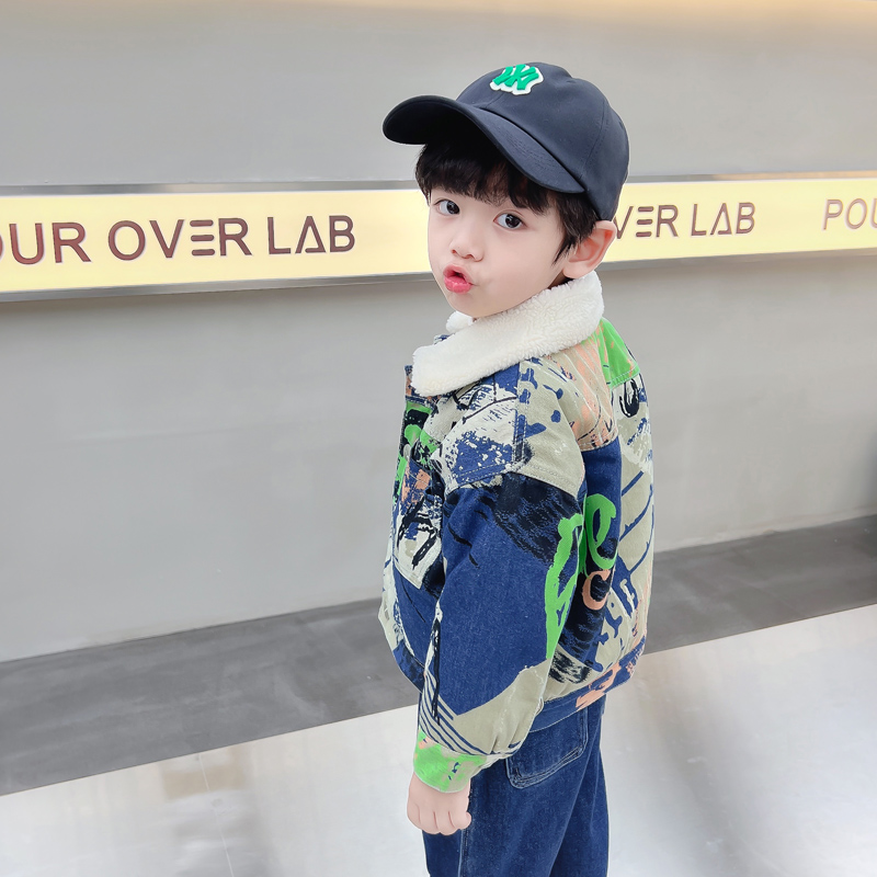 Kids Baby Warm Denim Jacket Pa - Baby Clothing Drawing ulasan dan harga